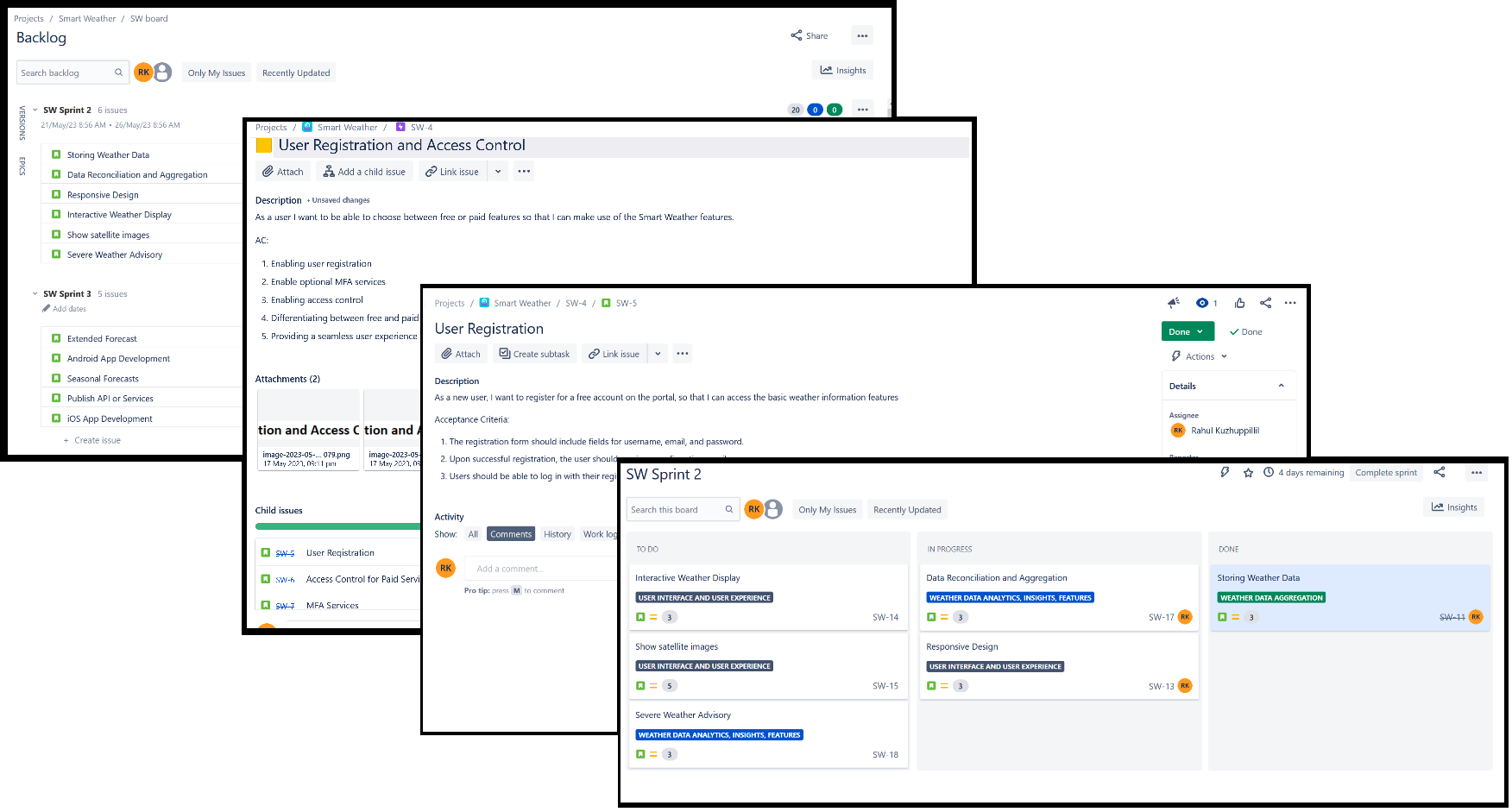 Smart Weather using Jira (Agile Scrum Master Project)